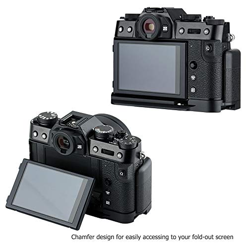 Metal Hand Grip L Bracket for Fuji Fujifilm X-T30 II X-T30 X-T20 X-T10 Anti-Slip Holder, w/Battery Memory Card Compartment Opening & Speaker Hole, Replaces MHG-XT10 by Jinjiacheng Photography Equipment Co.,Ltd.