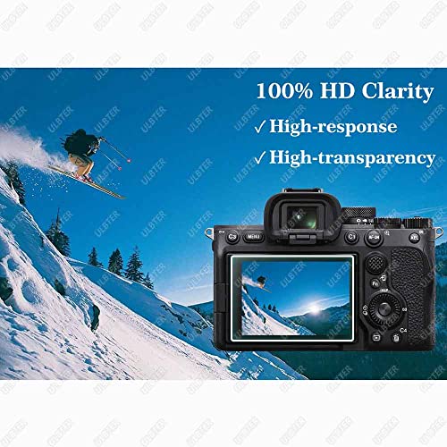 Screen Protector for Sony A7 IV Alpha 7 IV A7IV A7M4 & Hot Shoe Cover [3+2 Pack], ULBTER Tempered Glass Cover 0.3mm 9H Hardness Anti-Scrach Anti-Bubble by BTER