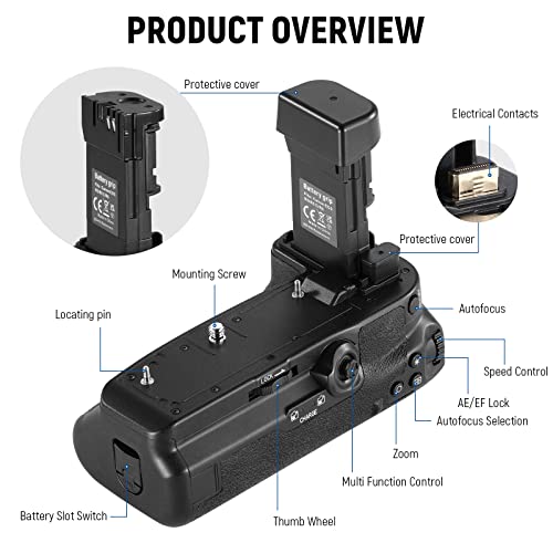 NEEWER Vertical 2.4G Battery Grip Replacement for BG-R10 with 2.4G Remote Control, Compatible with Canon EOS R5 R5C R6 R6 Mark II Mirrorless Cameras Using LP-E6/LP-E6N/LP-E6NH Batteries (BG-R10RC-L) by NEEWER