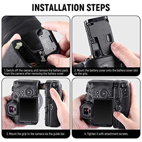 NEEWER Vertical 2.4G Battery Grip Replacement for BG-R10 with 2.4G Remote Control, Compatible with Canon EOS R5 R5C R6 R6 Mark II Mirrorless Cameras Using LP-E6/LP-E6N/LP-E6NH Batteries (BG-R10RC-L) by NEEWER
