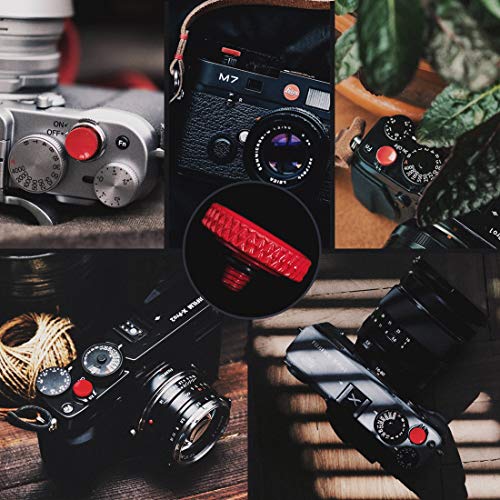 Soft Shutter Release Button (2 Pack/Red) high-end Pure Copper Camera Shutter Button by QiangNi