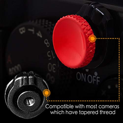Soft Shutter Release Button (2 Pack/Red) high-end Pure Copper Camera Shutter Button by QiangNi