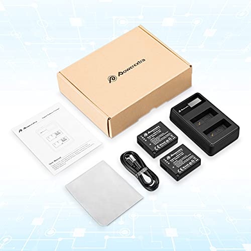 Powerextra 2 Pack DMW-BLG10 Battery and Dual USB Charger for Panasonic DC-G100, DC-ZS80, DC-GX9, DC-LX100 II, DC-ZS200, DC-ZS70, DMC-GX80, DMC-GX85, DMC-ZS60, DMC-ZS100, DMC-GF6, DMC-GX7K, DMC-LX100K by Powerextra