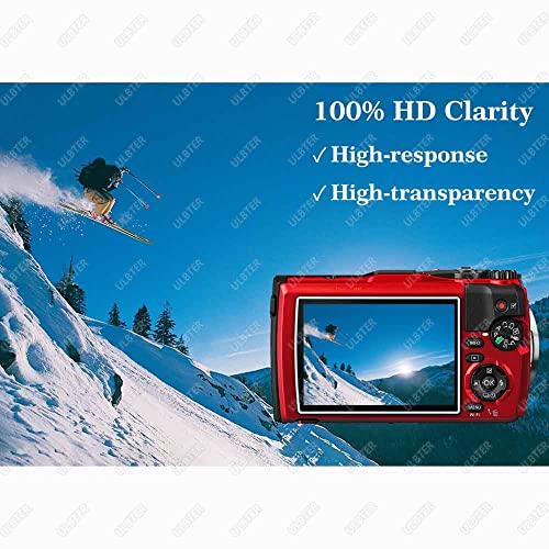 Screen Protector for Olympus TG-6 TG-5 TG-4 Red Black,ULBTER 0.3mm 9H Hardness TG6 TG5 TG4 Tempered Glass Screen Cover, Anti-Scrach Anti-Dust [3 Pack] from BTER