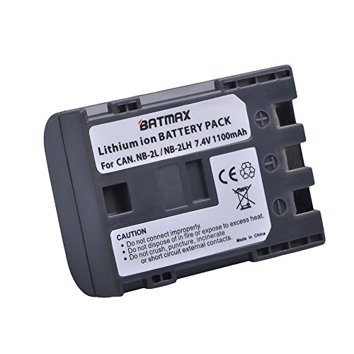 Batmax Pack of 2 NB-2L/NB-2LH High-Capacity Replacement Batteries for Canon Digital Rebel XT, XTi, EOS 350D, 400D Digital Cameras from Batmax