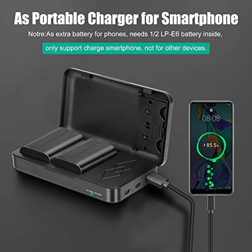 JYJZPB LP-E6N LP-E6 Battery Charger Case, 2 Pack LP-E6 Batteries Compatible with Canon 5D Mark II, III, 5D Mark IV, 5DS, 5DS R, 60D, 6D Mark II, 7D, 7D Mark II, 70D, 80D Digital Cameras from Shenzhen Number King Tech Co., Ltd.