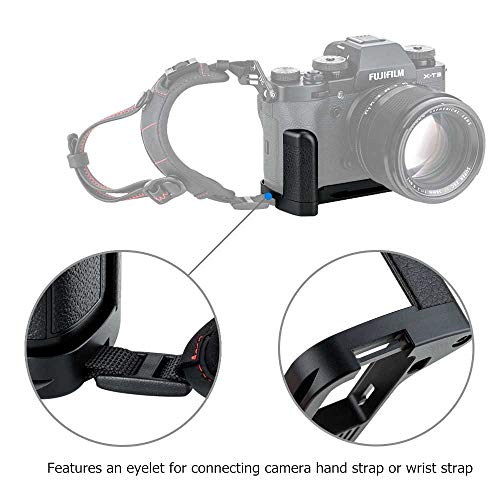 JJC Metal Hand Grip L Bracket Holder for Fujifilm Fuji X-T3 XT3 X-T2 XT2 Camera, Arca Swiss Type Quick Release Plate, Replaces Fujifilm MHG-XT3 MHG-XT2 Handgrip (Not Compatible with X-T4 XT4) by Jinjiacheng Photography Equipment Co.,Ltd.