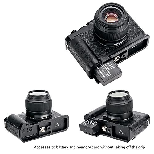 JJC Solid Metal Hand Grip Secure Quick Release Plate L Bracket Holder for Fuji Fujifilm X-E4 XE4 Replaces Fuji MHG-XE4 Handgrip by Jinjiacheng Photography Equipment Co.,Ltd.