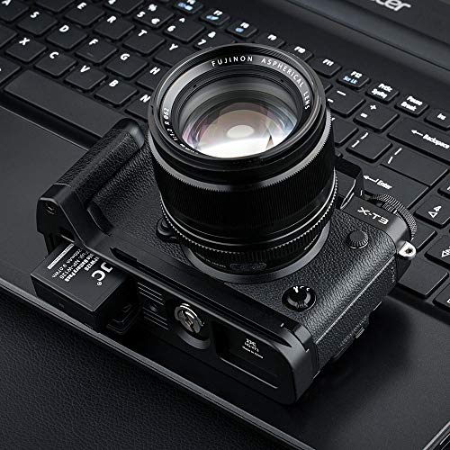 JJC Metal Hand Grip L Bracket Holder for Fujifilm Fuji X-T3 XT3 X-T2 XT2 Camera, Arca Swiss Type Quick Release Plate, Replaces Fujifilm MHG-XT3 MHG-XT2 Handgrip (Not Compatible with X-T4 XT4) by Jinjiacheng Photography Equipment Co.,Ltd.