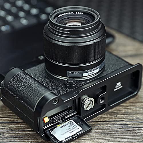 JJC Solid Metal Hand Grip Secure Quick Release Plate L Bracket Holder for Fuji Fujifilm X-E4 XE4 Replaces Fuji MHG-XE4 Handgrip by Jinjiacheng Photography Equipment Co.,Ltd.