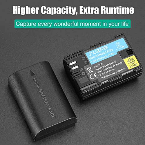 JYJZPB LP-E6N LP-E6 Battery Charger Case, 2 Pack LP-E6 Batteries Compatible with Canon 5D Mark II, III, 5D Mark IV, 5DS, 5DS R, 60D, 6D Mark II, 7D, 7D Mark II, 70D, 80D Digital Cameras from Shenzhen Number King Tech Co., Ltd.
