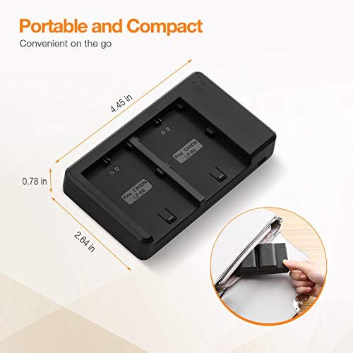 LP-E6 LP E6N Replacement Camera Batteries and Rapid Dual Charger Set for 5D Mark II, III, IV, 5DS, 5DS R, 6D, 60D,6D Mark II, 7D, 7D Mark II,70D, 80D Batteries Grip by Lordone