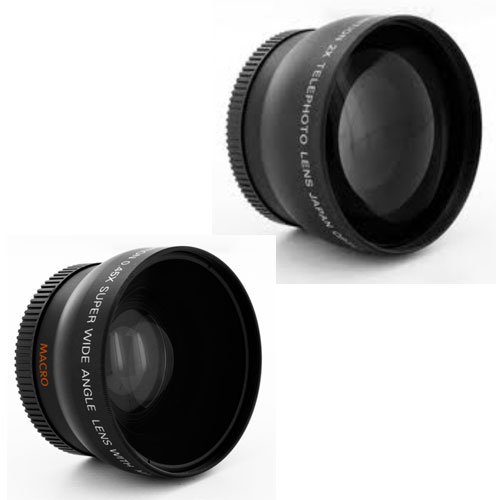 Canon EF 75-300mm f/4-5.6 III Telephoto Zoom Lens with 2X Telephoto Lens, HD Wide Angle Lens and Accessories (8 Piece Kit) by Canon