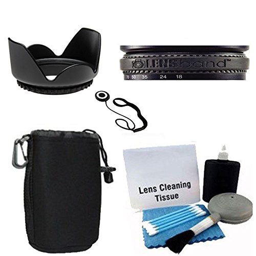 Canon EF 75-300mm f/4-5.6 III Telephoto Zoom Lens with 2X Telephoto Lens, HD Wide Angle Lens and Accessories (8 Piece Kit) by Canon