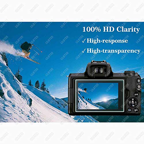 Screen Protector for Canon EOS M50 Mark II Camera & Hot Shoe Cover, ULBTER 0.3mm 9H Hardness Ultra-clear Tempered Glass Screen Protector,Anti-Scrach Anti-Fingerprint Anti-Dust Anti-Bubble [3 Pack] from BTER