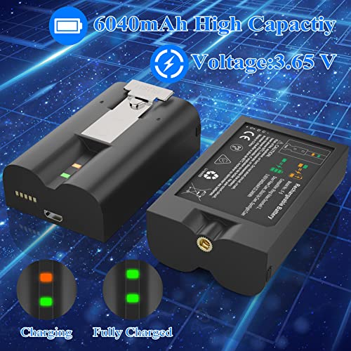 2 Packs 6040mAh 3.65V Lithium-Ion Rechargeable Battery and USB Charging Station Compatible with Ring, for Video Doorbell 2/3/4 and Spotlight Cam Battery(Not for Spotlight Pro/Plus,Stick Up Cam) from Falamiao