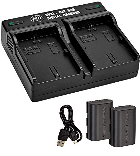 BM Premium 2 Pack of LP-E6NH High Capacity Batteries and Dual Bay Battery Charger for Canon EOS R EOS R5 EOS R6 EOS R6 II EOS R7 EOS 90D EOS 60D EOS 70D EOS 80D EOS 6D II EOS 7D EOS 7D Mark II Cameras from BM Premium