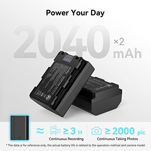 SmallRig NP-FZ100 Battery Charger Set for Sony NP-FZ100 Battery, Double Slot NP-FZ100 Charger for Sony Alpha A7R V, A7 IV, A7 III, A7S III, FX3, A7C, A7R IV, A7R III, A6600, A9 II, 2040mAh - 3824 from SMALLRIG