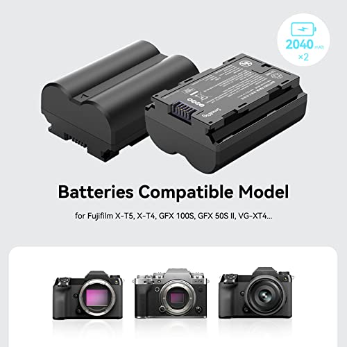 SmallRig NP-W235 Battery Charger Set for Fujifilm NP-W235 Battery, Double Slot NP-W235 Charger for Fujifilm X-T5, X-T4, GFX 100S, X-H2S, for Fujifilm GFX 50S II, VG-XT4, 2040mAh - 3822 from SMALLRIG