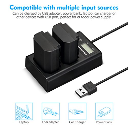 Powerextra Replacement Sony NP-FZ100 Battery and Dual USB Charger for Firmware 2.0 Sony Alpha A7 III, A7R III, A9, Sony Alpha 9, A7R3, a6600, a7R IV, Alpha a9 II, Alpha 9R, A9R, Alpha 9S Camera by Powerextra