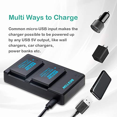 BESTON 2-Pack LP-E12 Battery Pack and Rapid USB Charger for Canon EOS M M2 M10, M50, M50 Mark II, M100 M200, Rebel SL1, PowerShot SX70 HS Cameras from BESTON