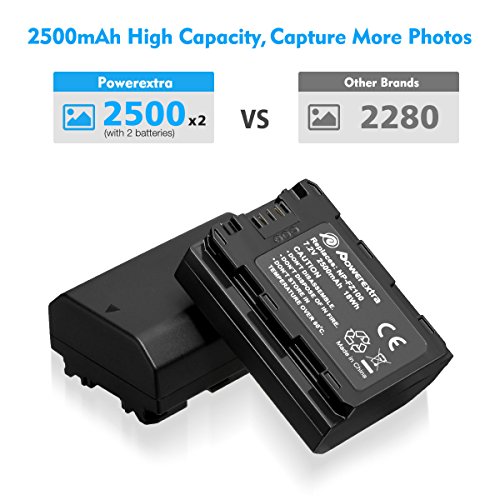 Powerextra Replacement Sony NP-FZ100 Battery and Dual USB Charger for Firmware 2.0 Sony Alpha A7 III, A7R III, A9, Sony Alpha 9, A7R3, a6600, a7R IV, Alpha a9 II, Alpha 9R, A9R, Alpha 9S Camera by Powerextra