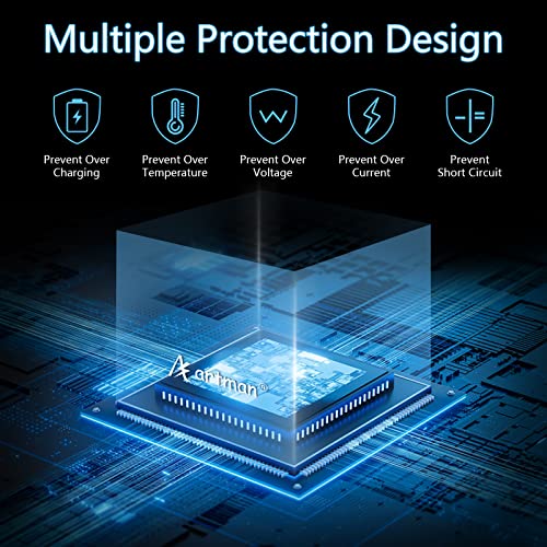 Artman Hero 10/11/9 Batteries 1800mAh(2-Pack)and 3-Channel USB Storage Quick Charger for Gopro Hero 11 Black, Hero 10 Black, Hero 9 Black, Fully Compatible with Gopro Hero 10 11 9 Battery and Charger by Artman