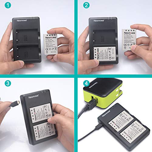 Newmowa EN-EL5 Replacment Battery (2-Pack) and Dual USB Charger Kit for Nikon Coolpix 3700, 4200, 5200, 5900, 7900, P3, P4, P80, P90, P100, P500, P510, P520, P530, P5000, P5100, P6000, S10 Cameras by Newmowa