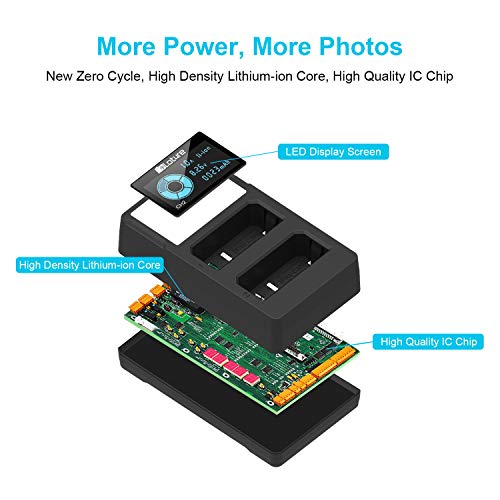 Canon LP-E10 Battery, 2 Pack Replacement Batteries with Camera Battery Charger Set for Canon EOS Rebel T7, T3, T5, T6, Kiss X50, Kiss X70, EOS 1100D, EOS 1200D, EOS 1300D, EOS 2000D Digital Camera from PLOTURE