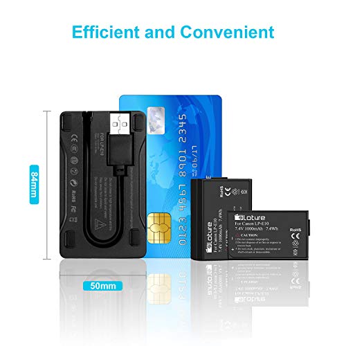 Canon LP-E10 Battery, 2 Pack Replacement Batteries with Camera Battery Charger Set for Canon EOS Rebel T7, T3, T5, T6, Kiss X50, Kiss X70, EOS 1100D, EOS 1200D, EOS 1300D, EOS 2000D Digital Camera from PLOTURE