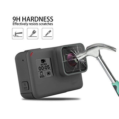 [6 PCS] FitStill Screen Protector for GoPro Hero 8 Black, Ultra Clear Tempered Glass Screen Protector + Tempered Glass Lens Protector + Small Display Film- 2 Packs from 