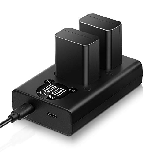 ENEGON NP-FW50 Battery (2-Pack,1300mAh) and Dual Charger for Sony A6000, A6400, A6300, A6500, A7, A7II, A7RII, A7SII, A7S, A7S2, A7R, A7R2, A55, A5100, RX10 Accessories by ENEGON