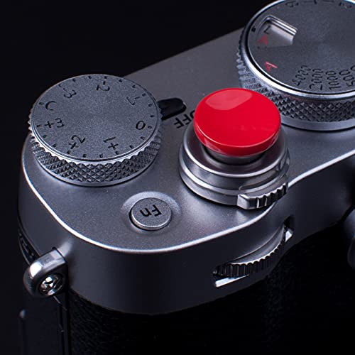 VKO Red Soft Metal Shutter Release Button Compatible with Fujifilm X-T4 X-T30 X-T3 X-T2 X100F X-T20 X-PRO2 X-PRO3 X-E3 X30 X100T X100S RX10 IV M9 M10 Camera 11mm Concave 10mm Convex Surface(2 Pack) by VKO