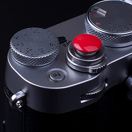 VKO Red Soft Metal Shutter Release Button Compatible with Fujifilm X-T4 X-T30 X-T3 X-T2 X100F X-T20 X-PRO2 X-PRO3 X-E3 X30 X100T X100S RX10 IV M9 M10 Camera 11mm Concave 10mm Convex Surface(2 Pack) by VKO