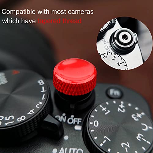Yullmu Camera Shutter Button (2 Pack/Red&Black) 12mm Pure Copper Soft Shutter Release Button for Fuji Fujifilm XT30 X100V X100F X100T X100S X100 X-T4 X-T3 XT2 XT1 X30 X20 X10 X-T20 by Yullmu