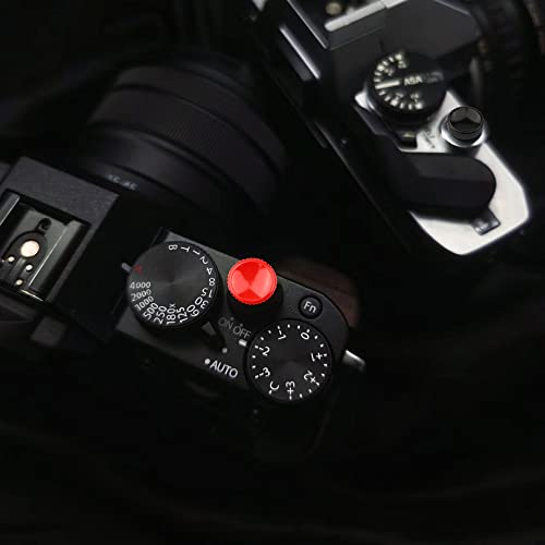 Yullmu Camera Shutter Button (2 Pack/Red&Black) 12mm Pure Copper Soft Shutter Release Button for Fuji Fujifilm XT30 X100V X100F X100T X100S X100 X-T4 X-T3 XT2 XT1 X30 X20 X10 X-T20 by Yullmu