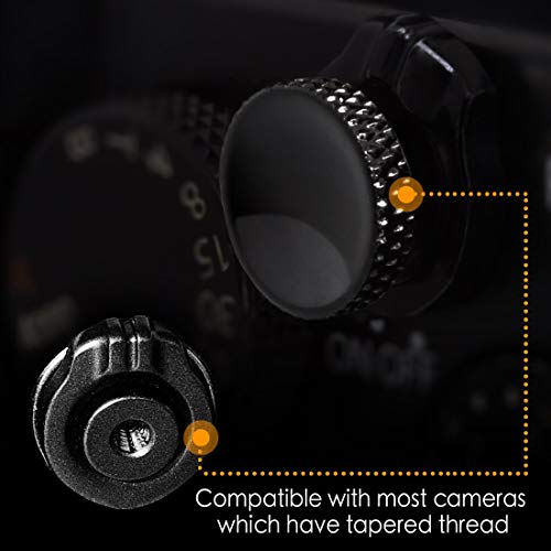 Soft Shutter Release Button (2 Pack/Black) high-end Pure Copper Camera Shutter Button by QiangNi