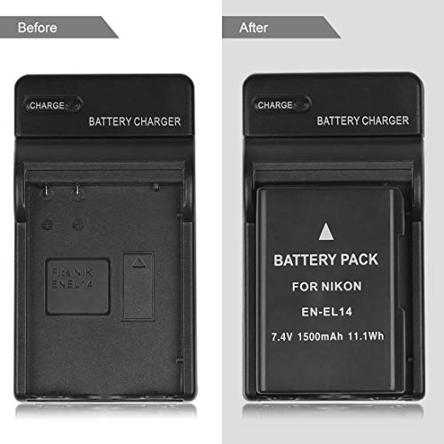 EN-EL14 EN EL14a EN-EL14+Battery Charger MH-24 for Nikon D3100, D3200, D3300, D3400, D3500, D5100, D5200, D5300, D5500, D5600, Df DSLR, Coolpix P7000, P7100, P7700, P7800 Cameras from Rainy King