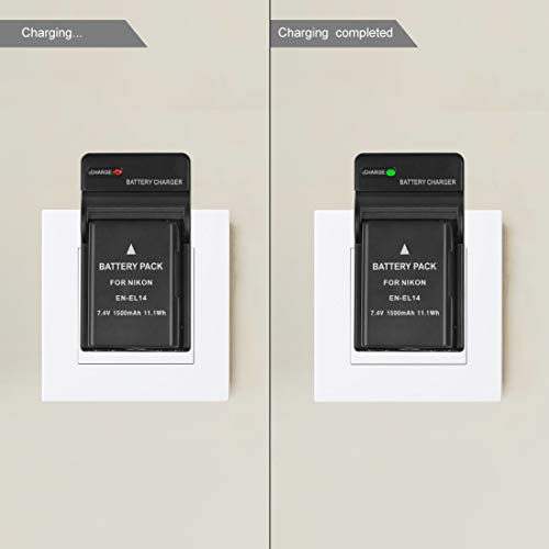 EN-EL14 EN EL14a EN-EL14+Battery Charger MH-24 for Nikon D3100, D3200, D3300, D3400, D3500, D5100, D5200, D5300, D5500, D5600, Df DSLR, Coolpix P7000, P7100, P7700, P7800 Cameras from Rainy King
