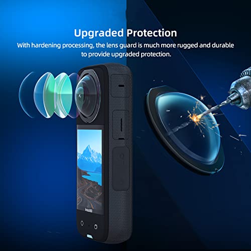 Rszfnjxry Silicone Protective Cover Case,Screen Protectors and Lens Guards Cap for Insta360 x3,Bundle Include 1pc Black Silicone Case+2pcs Screen Protectors+2pcs Lens Guards Cap from Rszfnjxry