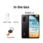 POCO C71 Smartphone, 4GB RAM, 128GB Storage, Black
