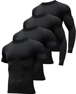 HOPLYNN Men’s Compression Workout Shirts - 4 Pack