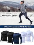 HOPLYNN 4-Pack Athletic Compression Shirts for Men