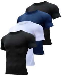 HOPLYNN 4 Pack Men's Compression Workout Shirts