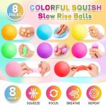 8 Pack Slow Rising Stress Balls for Anxiety Relief