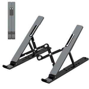 Adjustable Laptop Stand for Stress Relief - Black