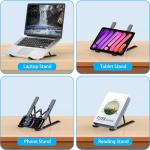 Adjustable Laptop Stand for Stress Relief - Black