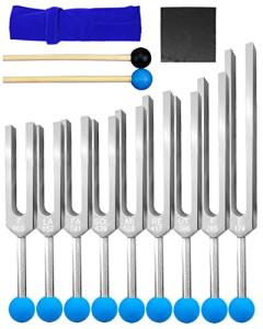 9-Piece Solfeggio Tuning Fork Set for Healing