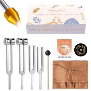 Healing Tuning Forks Set with Vegan Leather Pouch