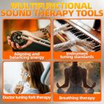 Healing Tuning Forks Set with Vegan Leather Pouch